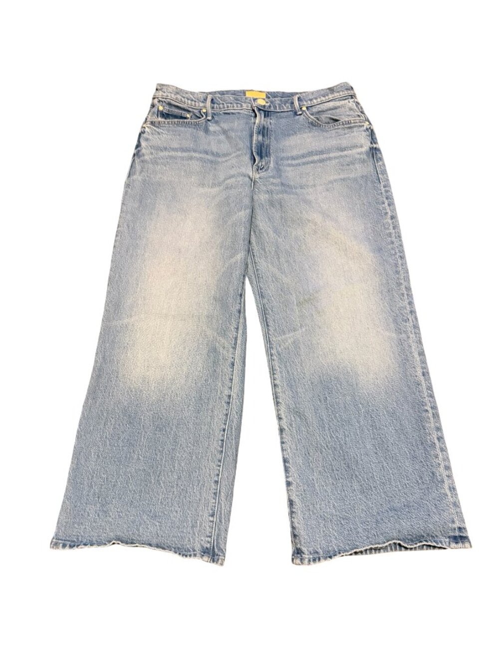 Mother Denim Lil' Mid Rise Maven Ankle Magic School Bus Jeans Wide Leg Size 32